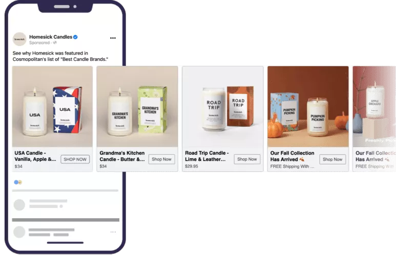 A Facebook Page Displaying Several Products, Designed By A Creative Advertising Agency.