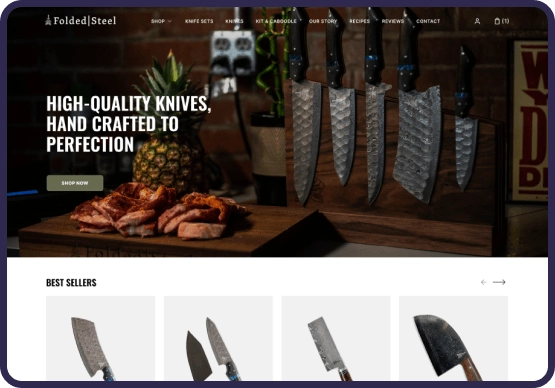 An E-Commerce Web Page For A Knife Shop With Seo Optimization.