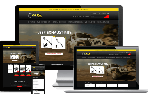 The Jeep Exhaust Kits Website Displayed On Multiple Devices.