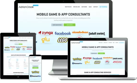 A Tablet, Laptop, Phone, And Tablet Pc All Displaying The Mobile Game App.